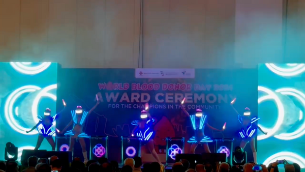 LED Drums @ World Donor Day 2024 Award Ceremony | Entertainment companies singapore - Ooffle