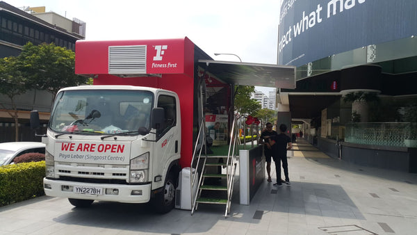 Roving Mobile Truck for Fitness First Paya Lebar Opening @ 3 locations