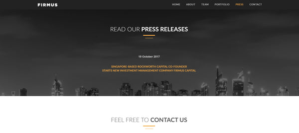 Firmus Capital Landing Microsite Web Design