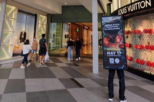 Human Billboard Marketing Activation for Vincenzo Capuano @ One Raffles Place & Stadium