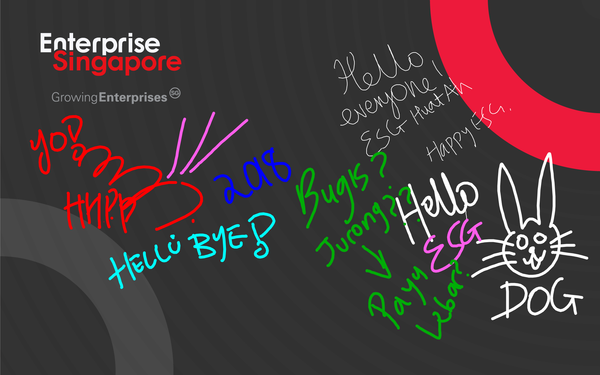 Enterprise Singapore Interactive Digital Signature Doodle Wall @ Savor World