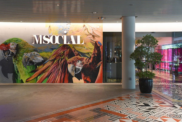 Moving Head Effects Gobo Lighting Installation for Msocial Lobby Ambience