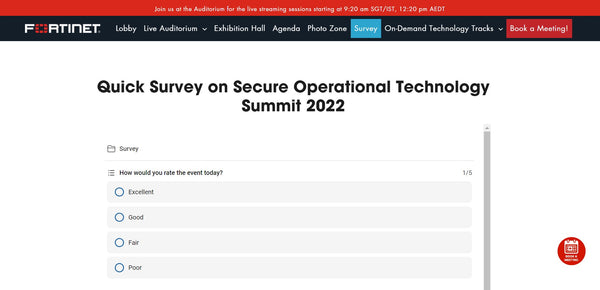 Fortinet Secure Operational Technology Summit 2022 - APAC