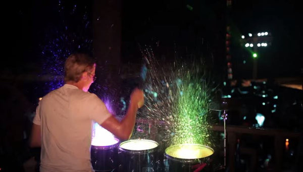 LED Drum with Fire & Water