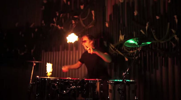 LED Drum with Fire & Water