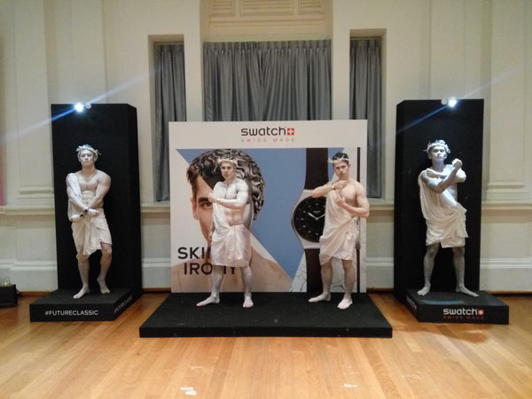 Interactive Human Statues @ Swatch Skin Irony Launch