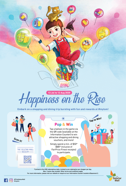 Mobile Responsive Game for Seletar Mall Happiness on the Rise Campaign 2020