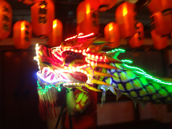 LED Dragon Dance with LED Water Drummers