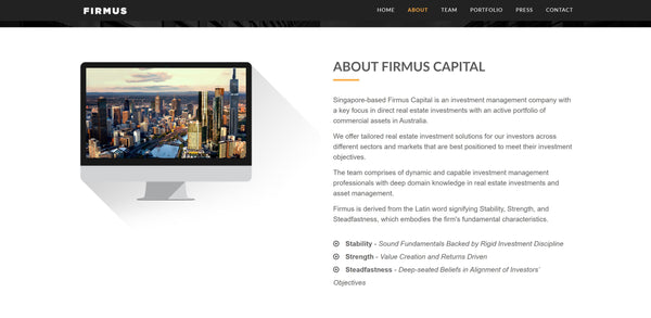 Firmus Capital Landing Microsite Web Design