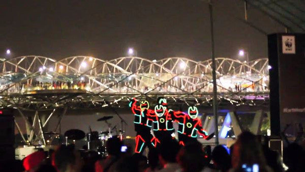 LED Tron Dancers @ Earth Hour at Marina Floating Bay Platform