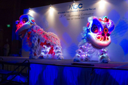 Twin LED Lion Dance With Tron Dancers | Twin LED Lion Dance With Tron Dancers