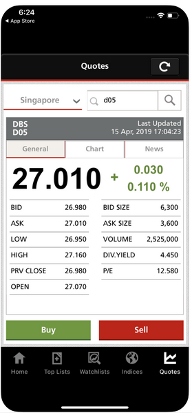 DBS Vickers Mobile User Experience